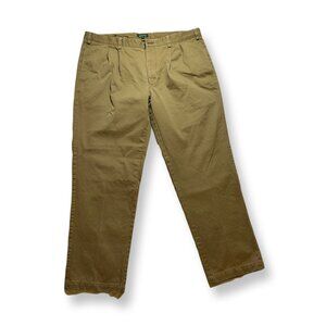 Orvis Dress Pants Mens 42x30 100% Cotton Tan Straight Leg Casual Office Business